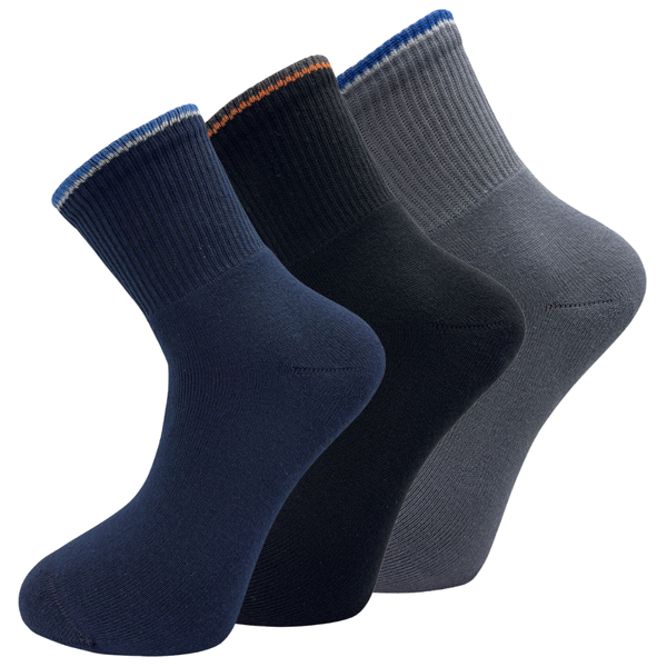 Set 3 perechi șosete flaușate complet pentru bărbați, cu elastic lejer